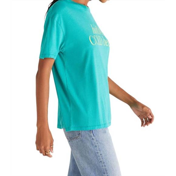 NEW Z SUPPLY cold beer tee in teal - Picture 2 of 3